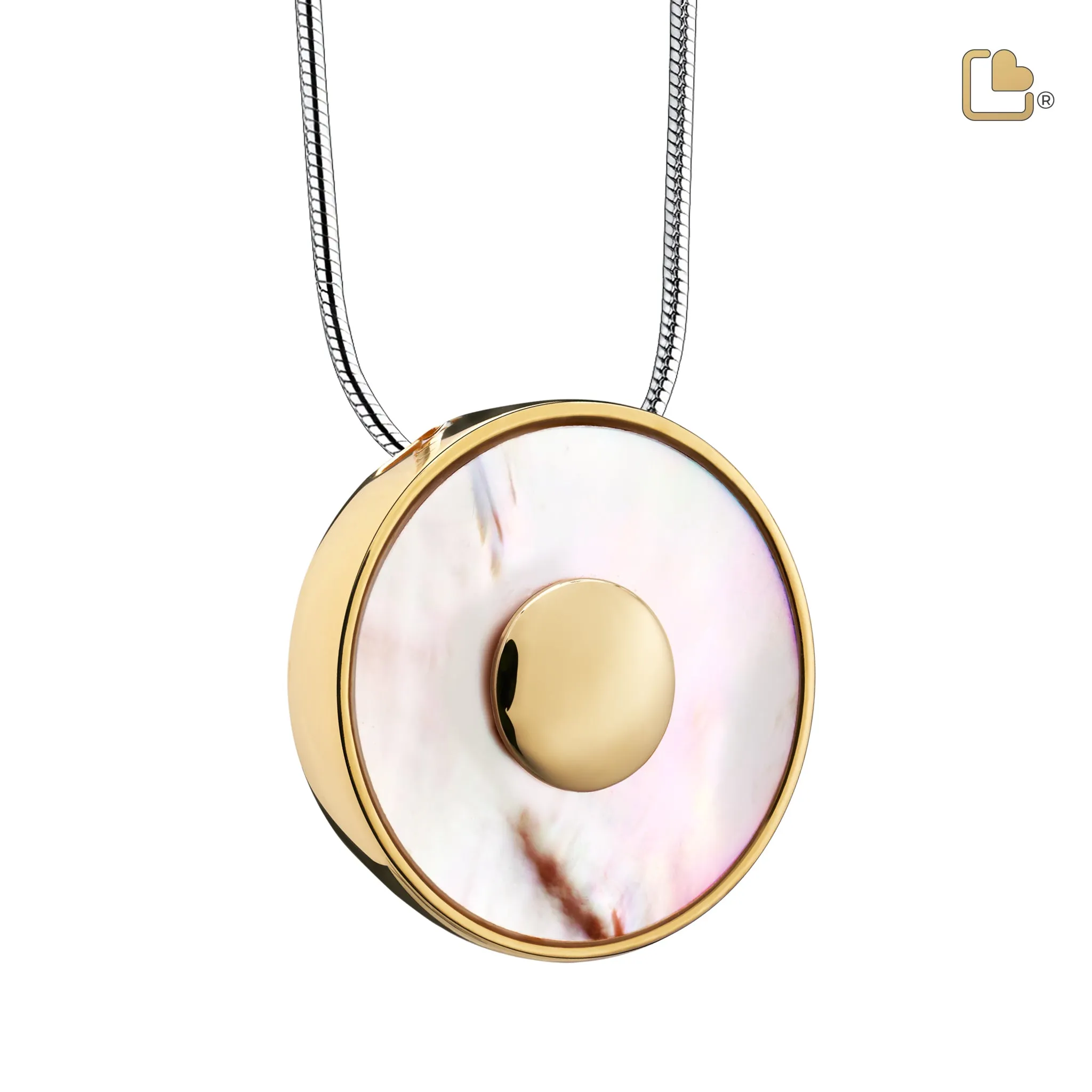 Mother of Pearl Sterling Silver Cremation Pendant - COMFORT by LoveUrns