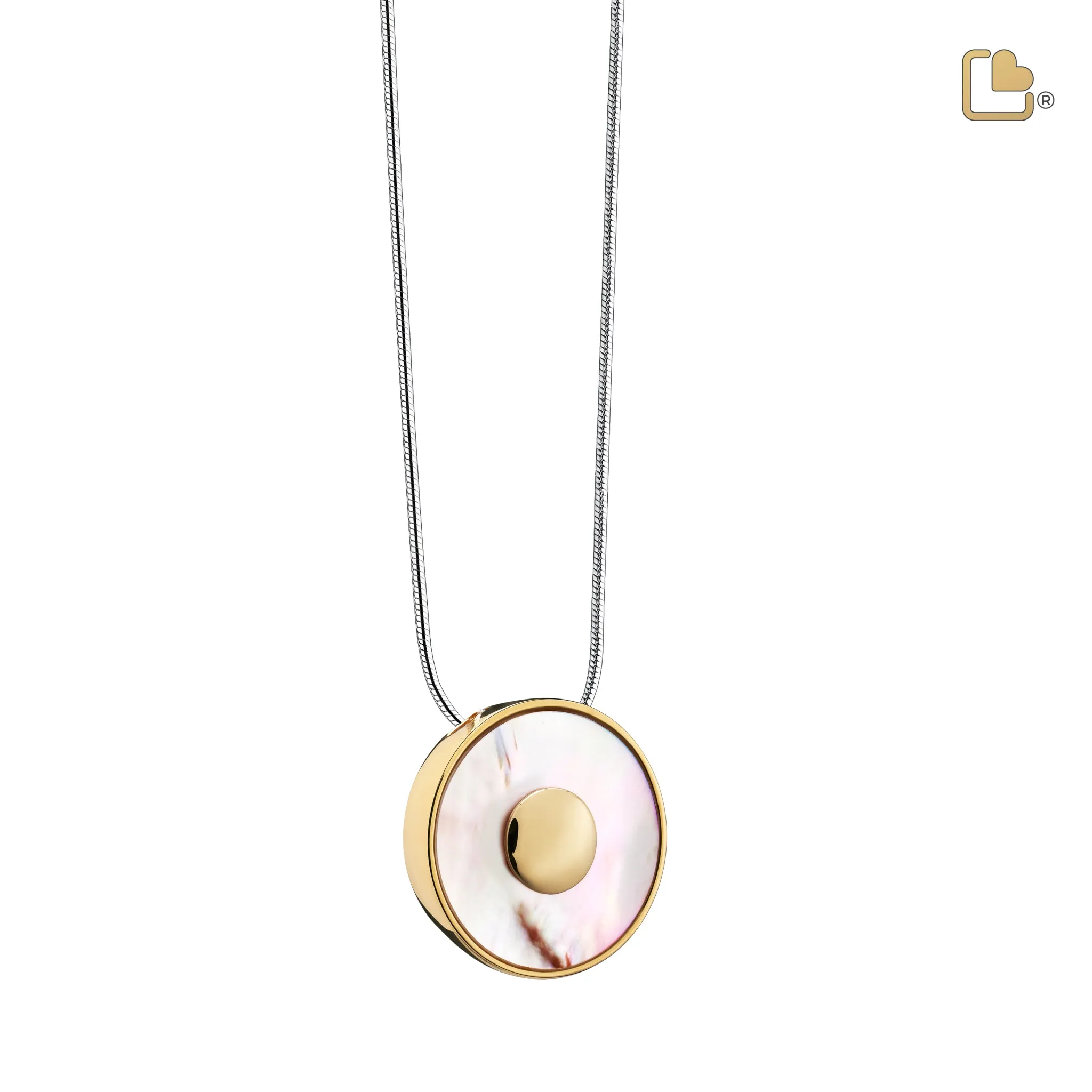 Mother of Pearl Sterling Silver Cremation Pendant - COMFORT by LoveUrns
