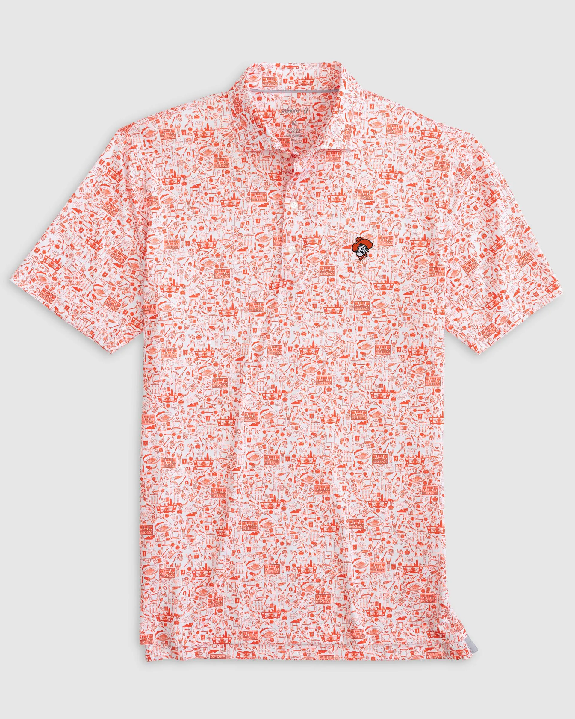 Oklahoma State Tailgater 2.0 Printed Jersey Performance Polo - Pistol Pete Logo