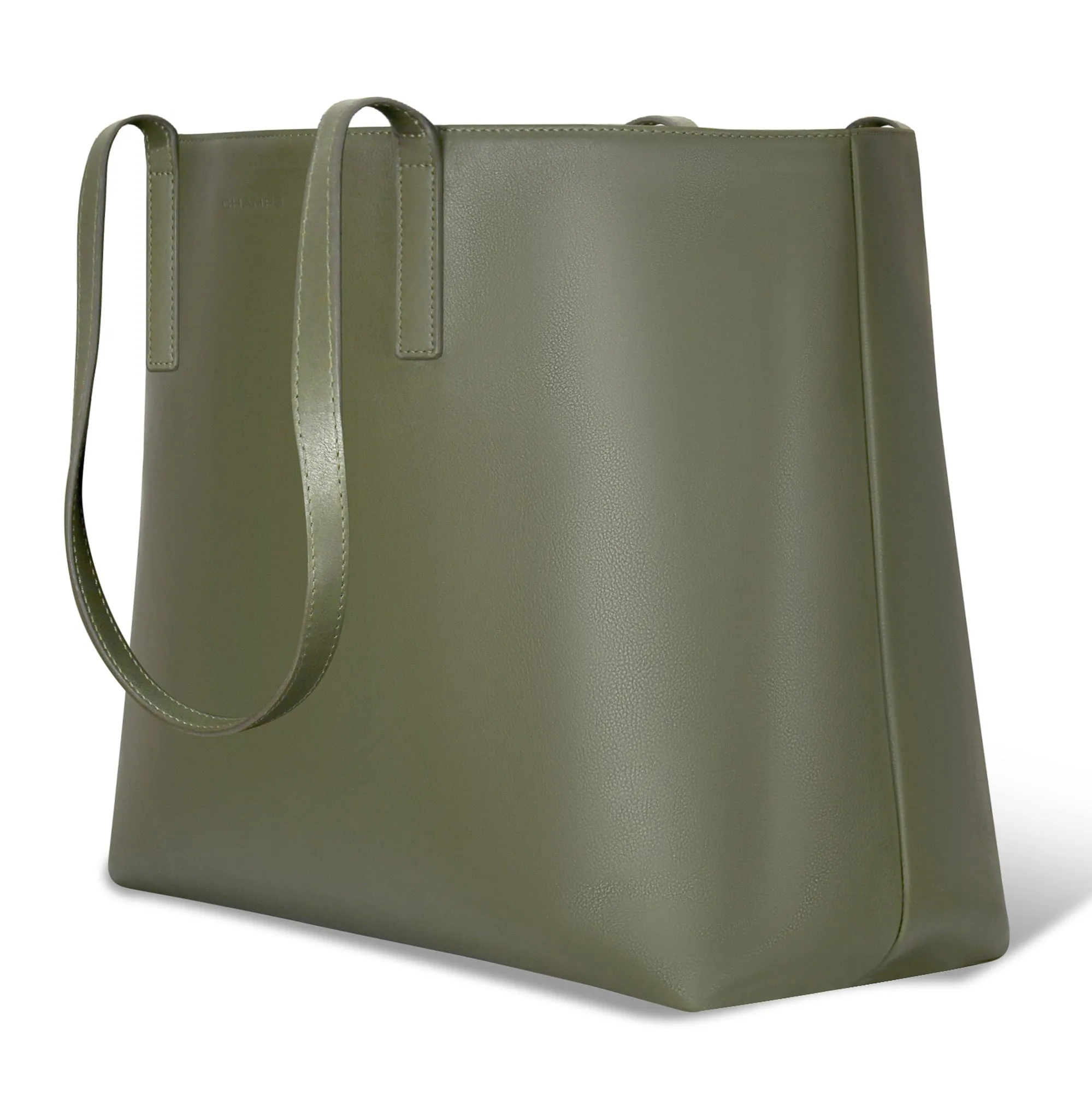 Onyx / Leather Open Tote *Drop Ship*
