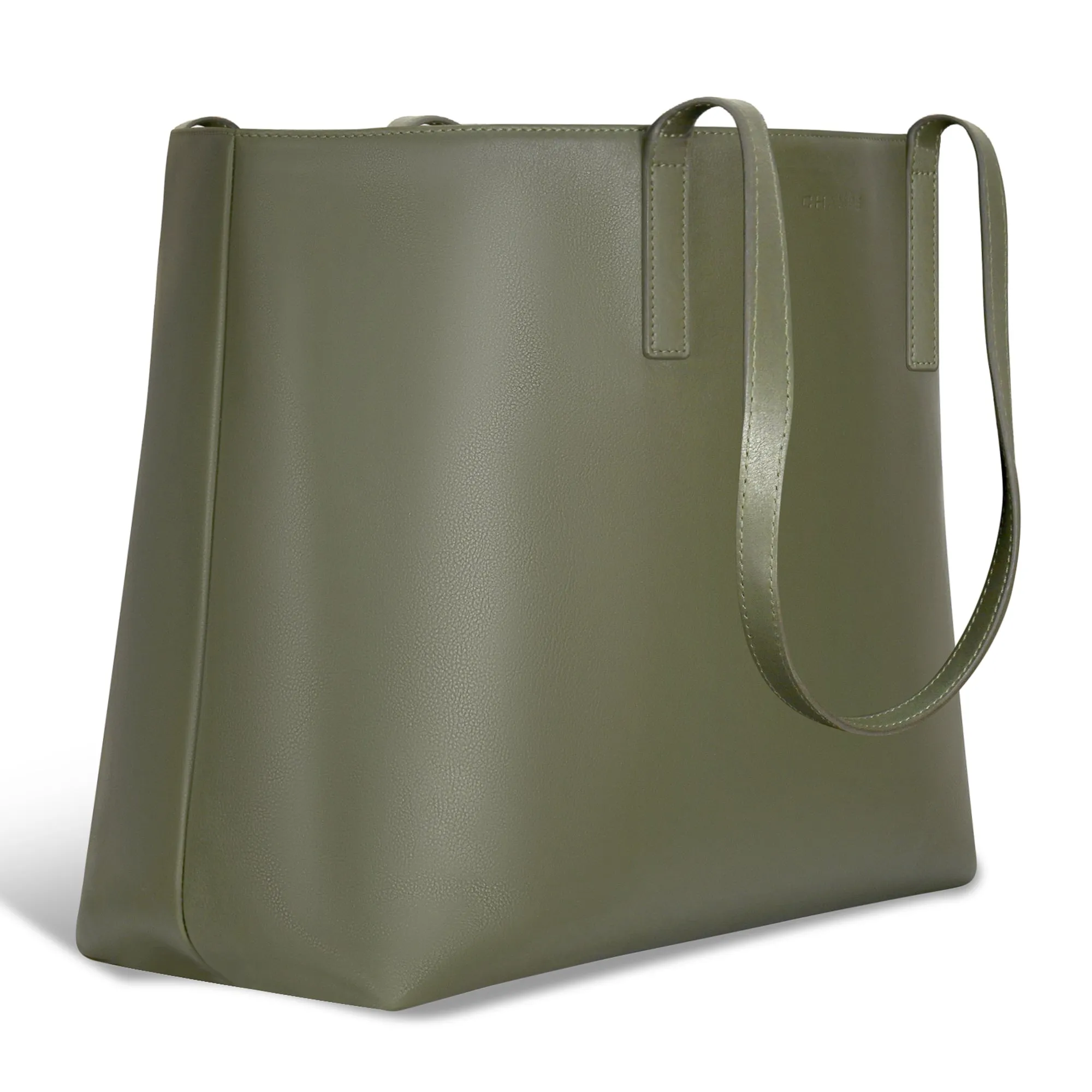 Onyx / Leather Open Tote *Drop Ship*