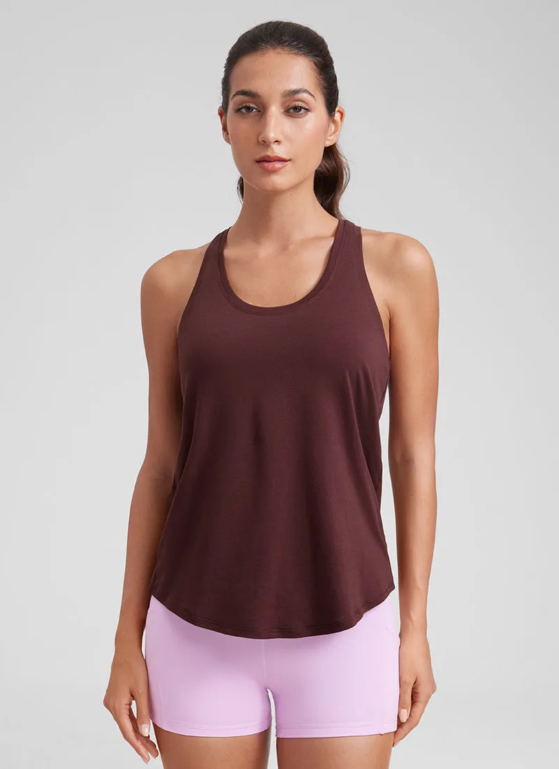 Pima Cotton Hip-Length Tank Racerback