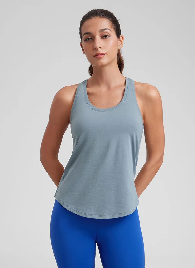 Pima Cotton Hip-Length Tank Racerback