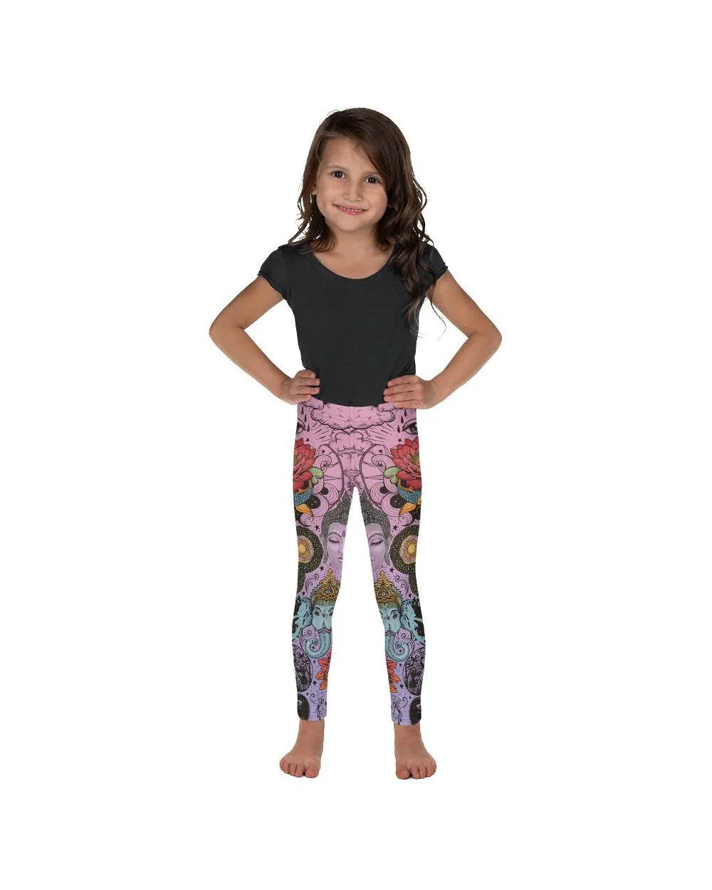 Pink Tattooed Lotus Kid's Leggings