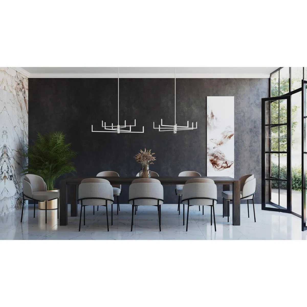 Pivot LED Collection Chandelier with Downlight