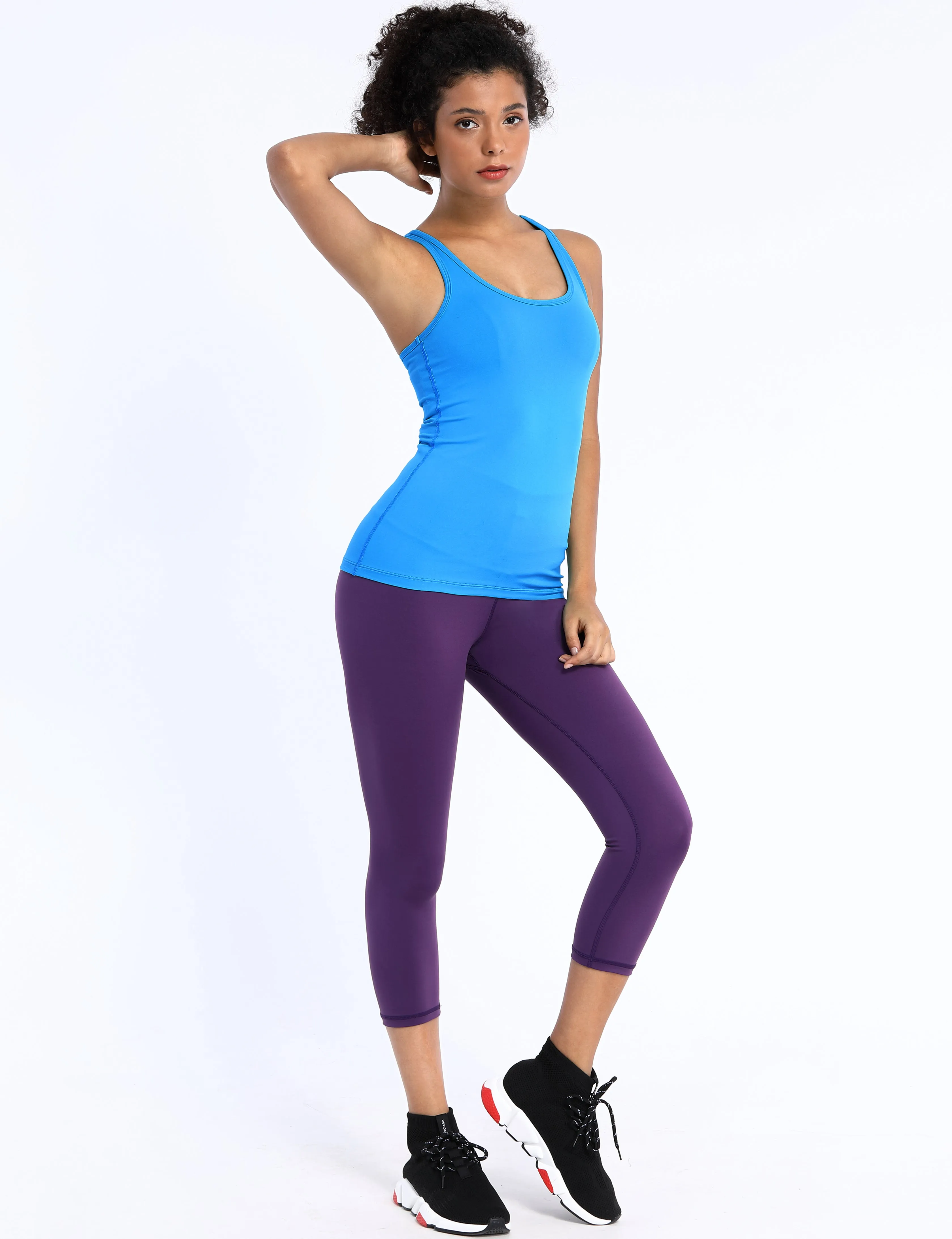 Racerback Athletic Tank Tops electricblue_Biking