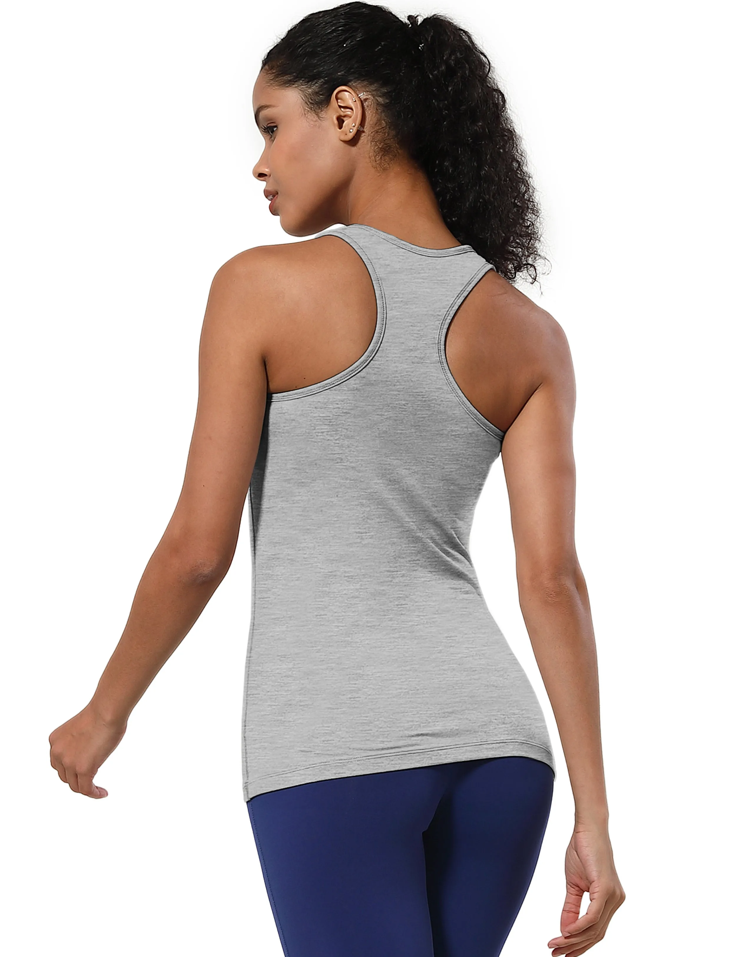 Racerback Athletic Tank Tops heathergray_Jogging