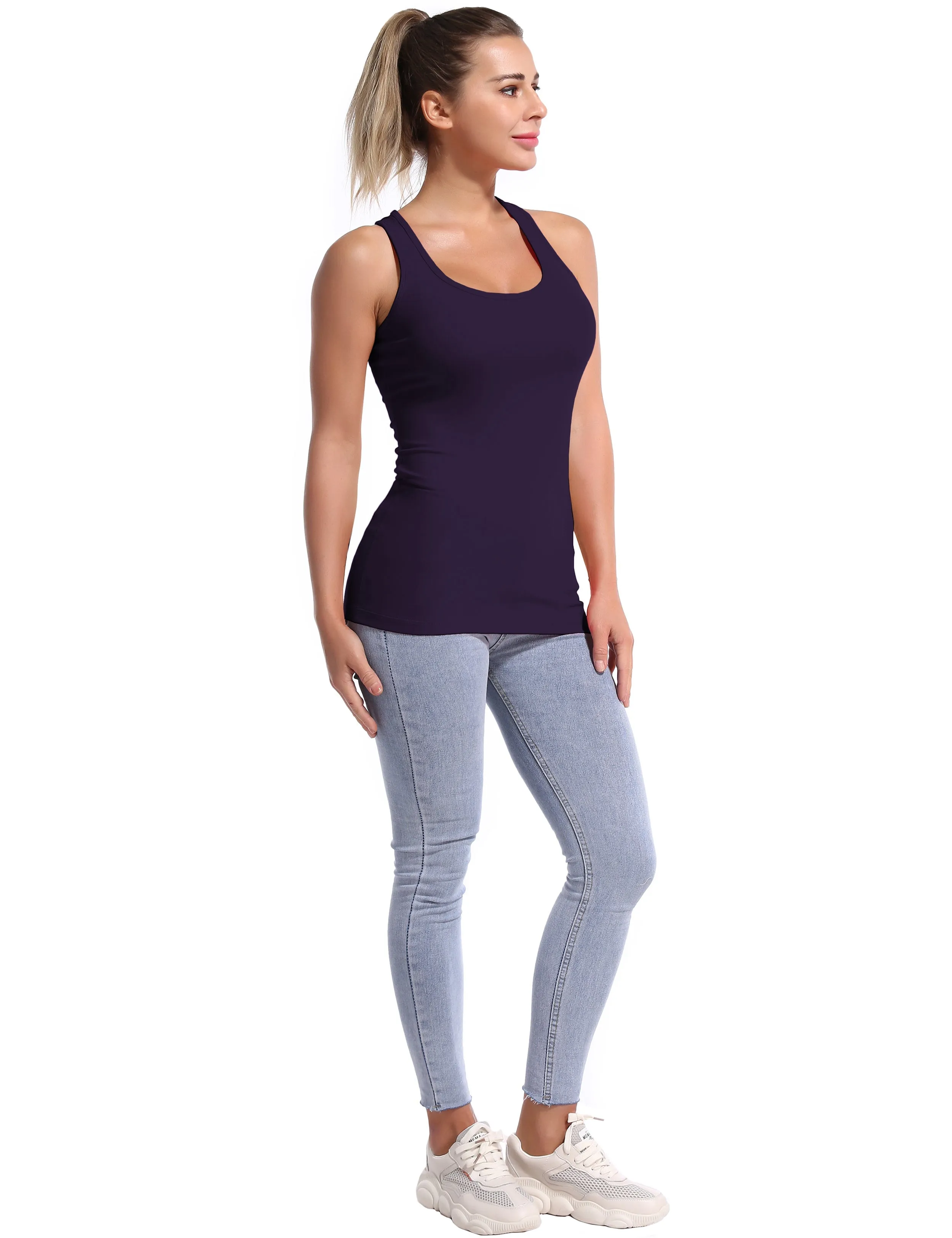 Racerback Athletic Tank Tops midnightblue_Biking