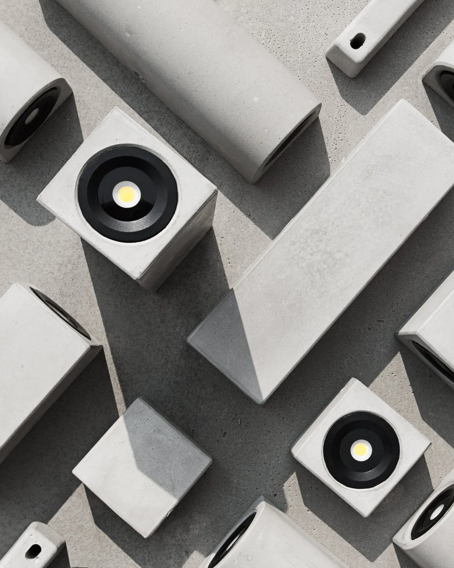 Recycled Concrete D Wall Light | Bentu