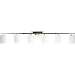 Replay Collection Six-Light Etched White Glass Bath Vanity Light