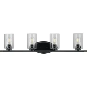 Riley Collection Four-Light Clear Glass Bath Vanity Light