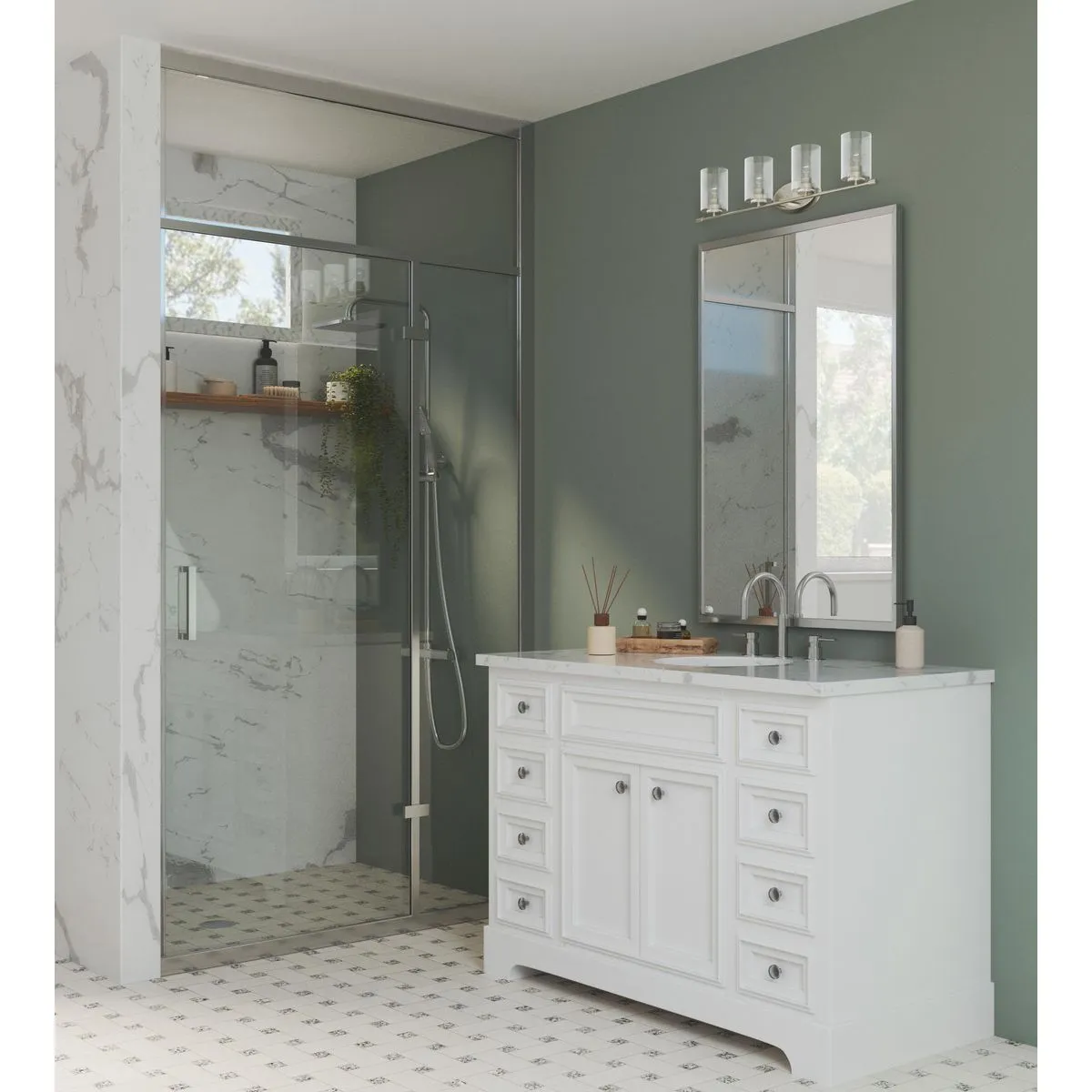 Riley Collection Four-Light Clear Glass Bath Vanity Light