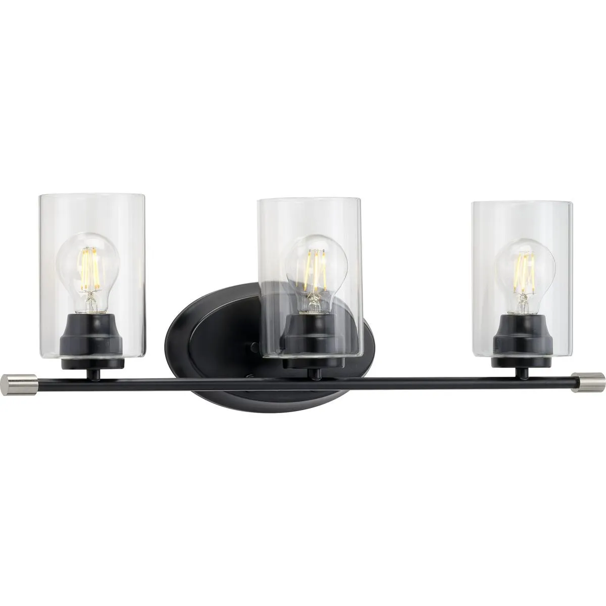 Riley Collection Three-Light Clear Glass Bath Vanity Light