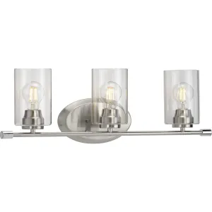 Riley Collection Three-Light Clear Glass Bath Vanity Light