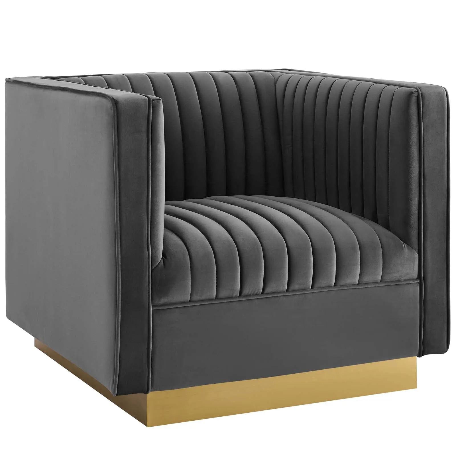 Sanguine Vertical Channel Tufted Accent Performance Velvet Armchair by Modway