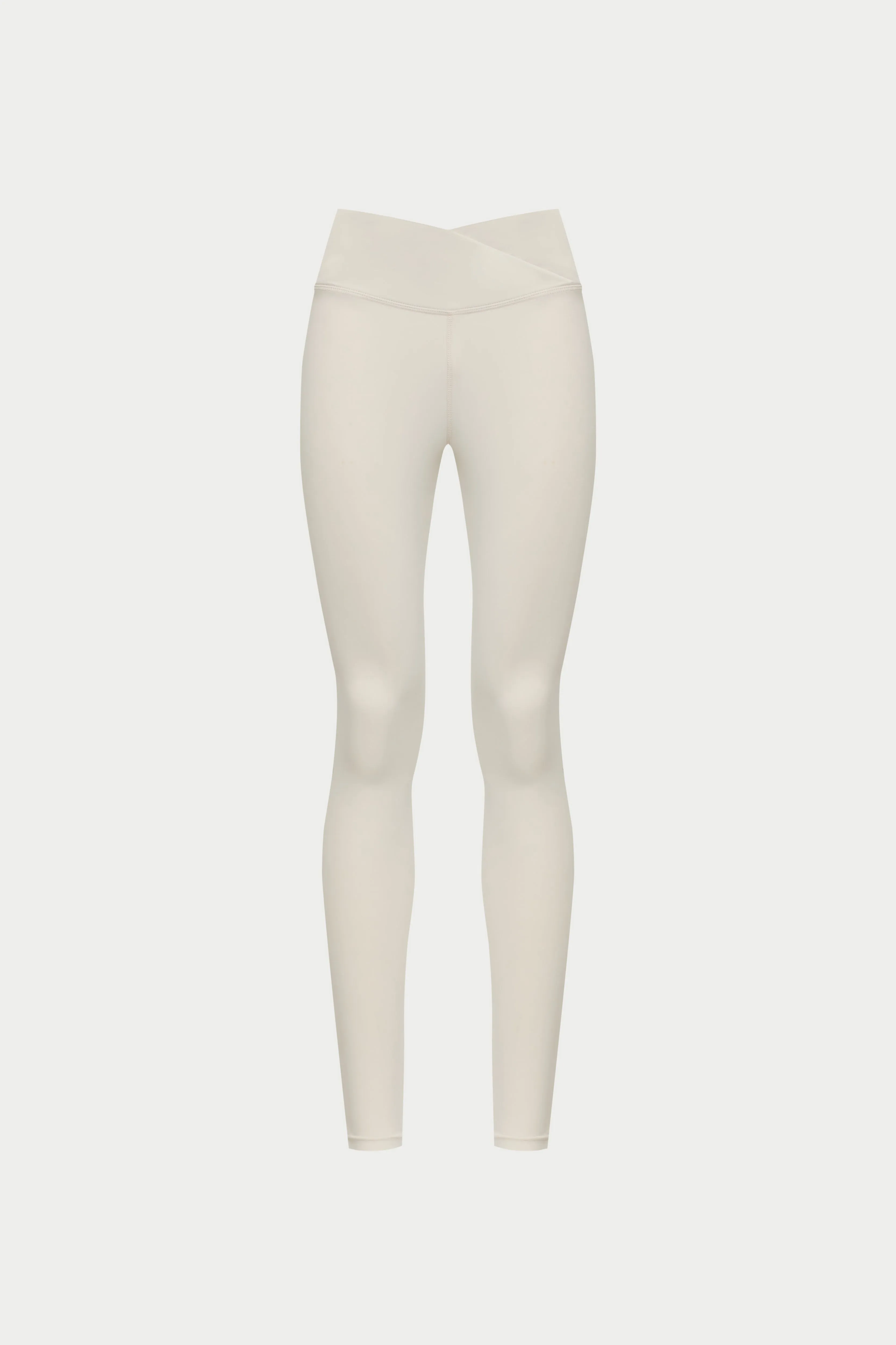 SCULPTING STRETCH CROSSOVER WAISTBAND LEGGINGS - BONE