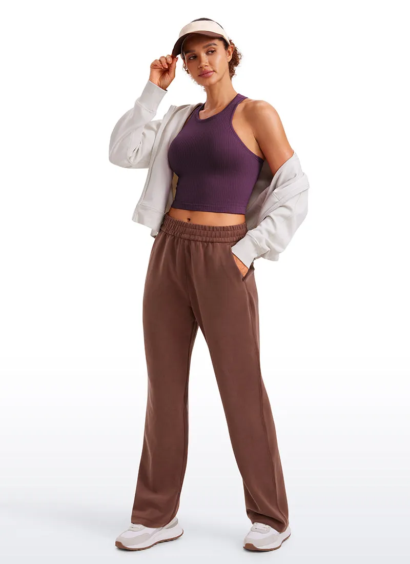 Seamless Ribbed Longline High Neck Crop Tank Racerback