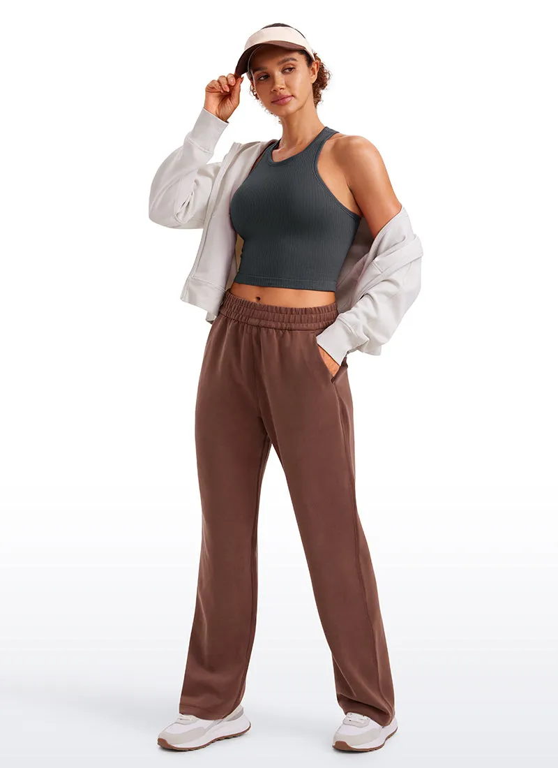 Seamless Ribbed Longline High Neck Crop Tank Racerback