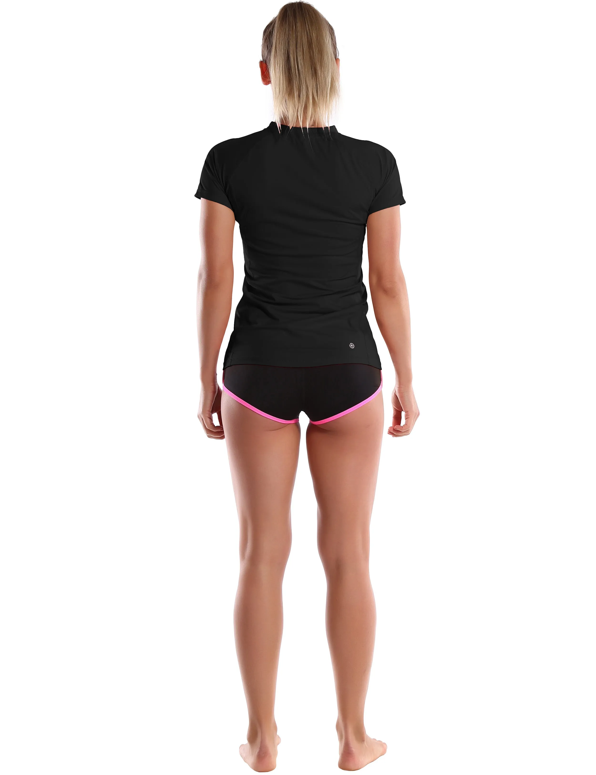 Short Sleeve UPF 50 Rashguard black_yoga