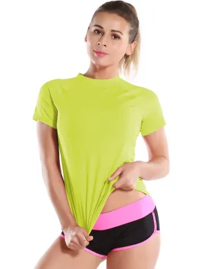 Short Sleeve UPF 50 Rashguard neonyellow_yoga