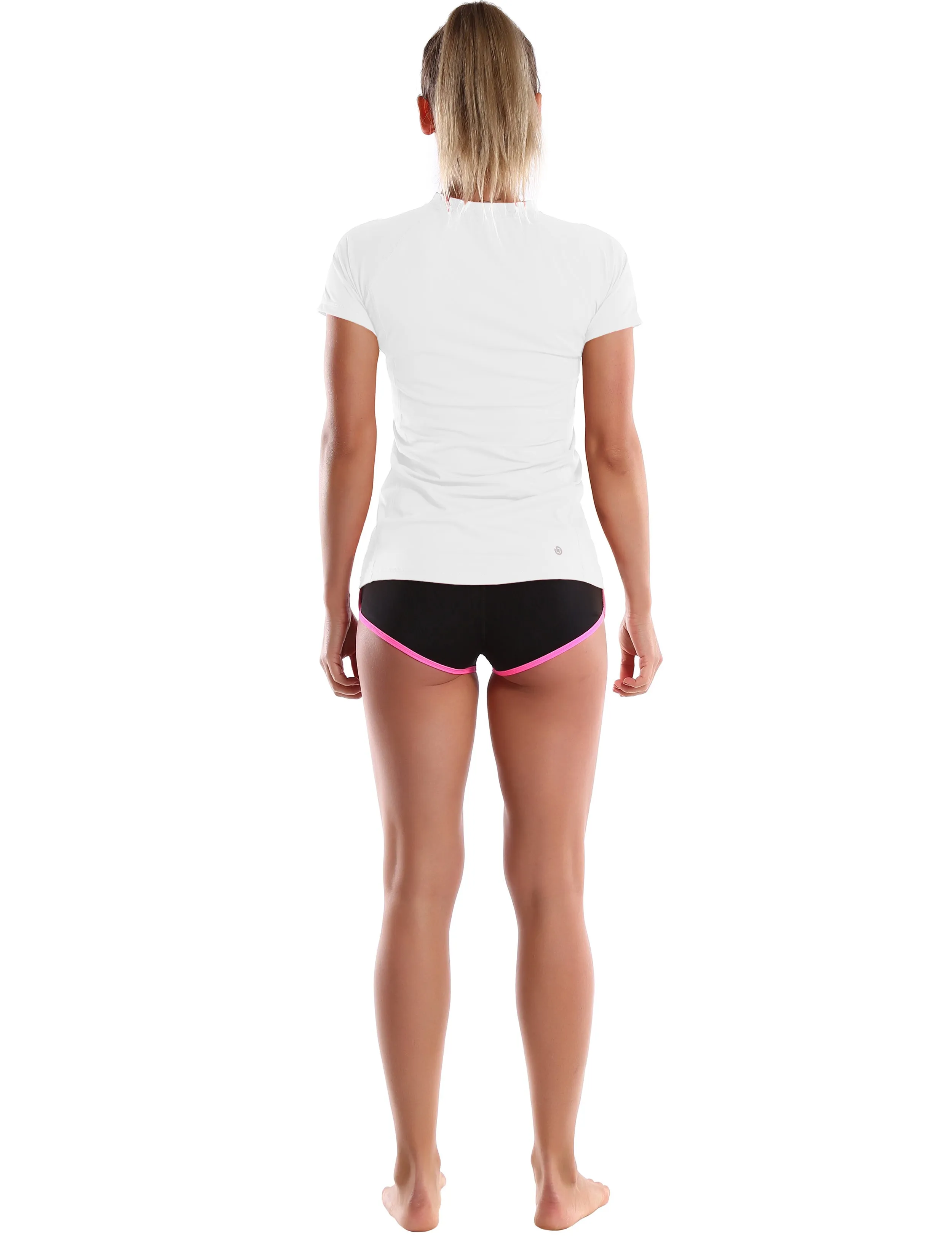 Short Sleeve UPF 50 Rashguard white_yoga