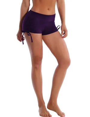 Side Drawstring Hot Shorts eggplantpurple_yoga