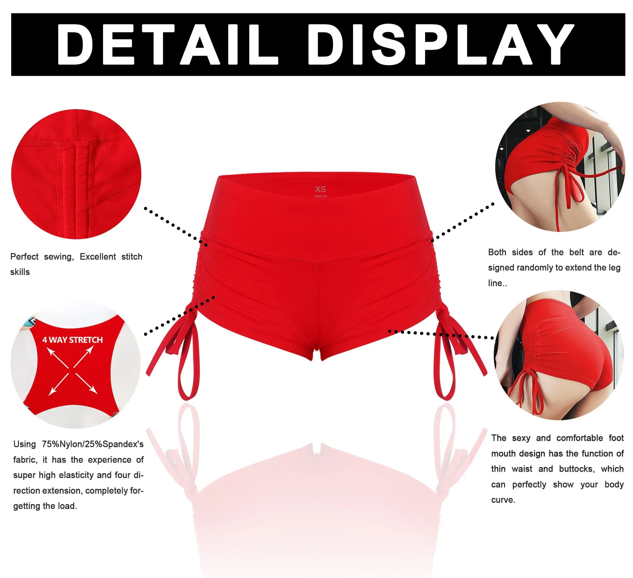 Side Drawstring Hot Shorts plum ins_yoga