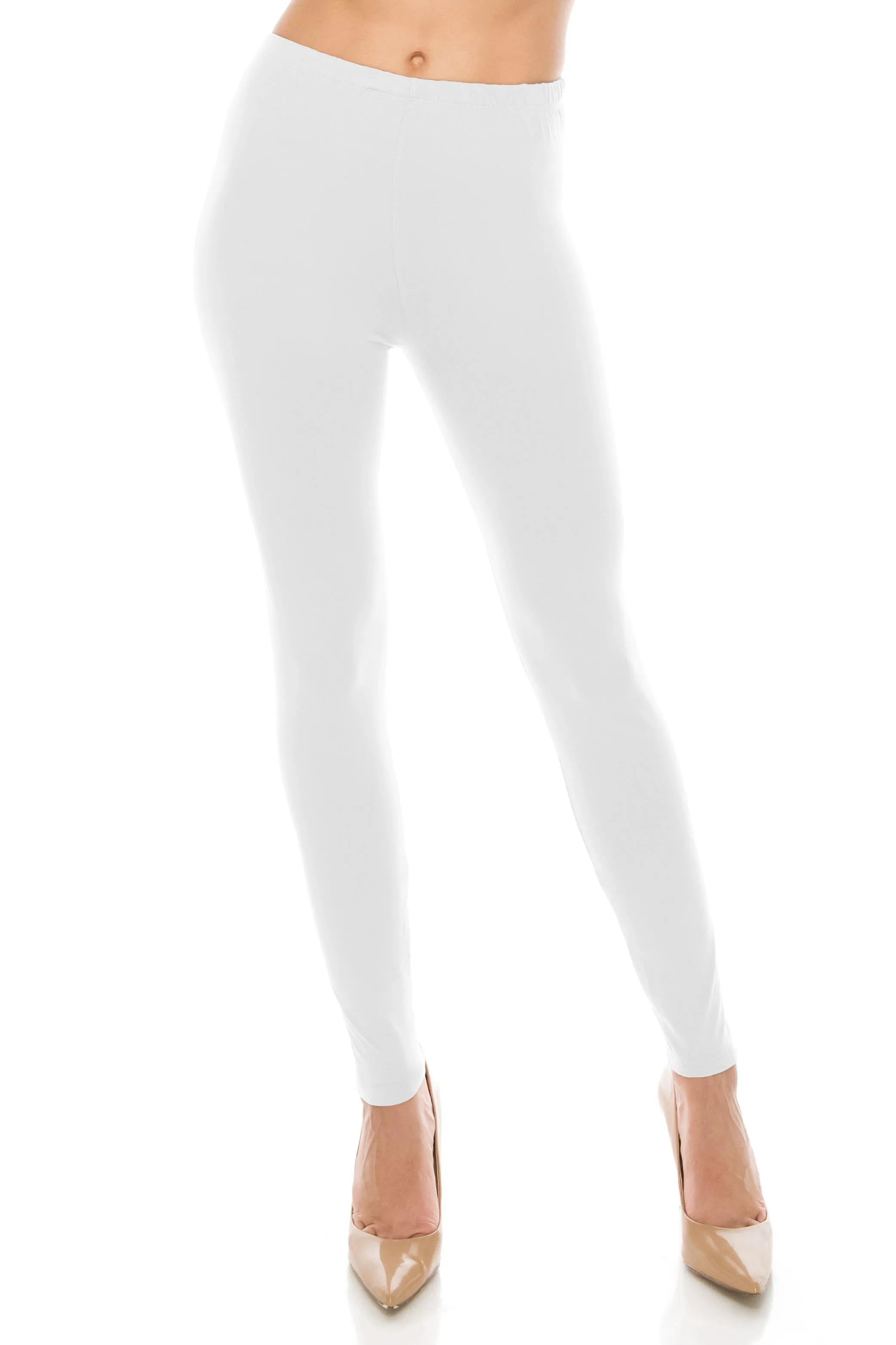 Solid Color Leggings - Soft Stretch Peach Skin Leggings
