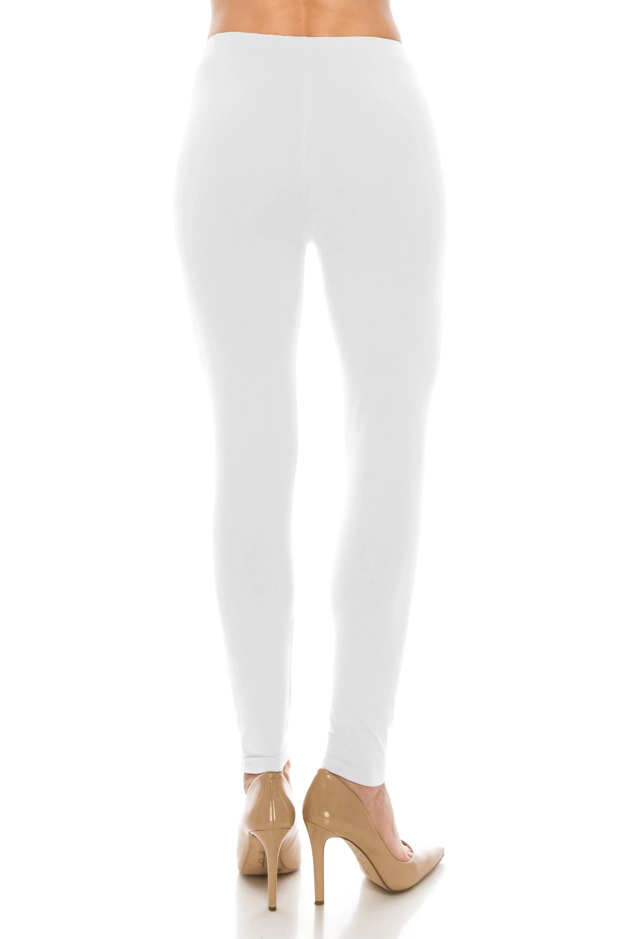 Solid Color Leggings - Soft Stretch Peach Skin Leggings