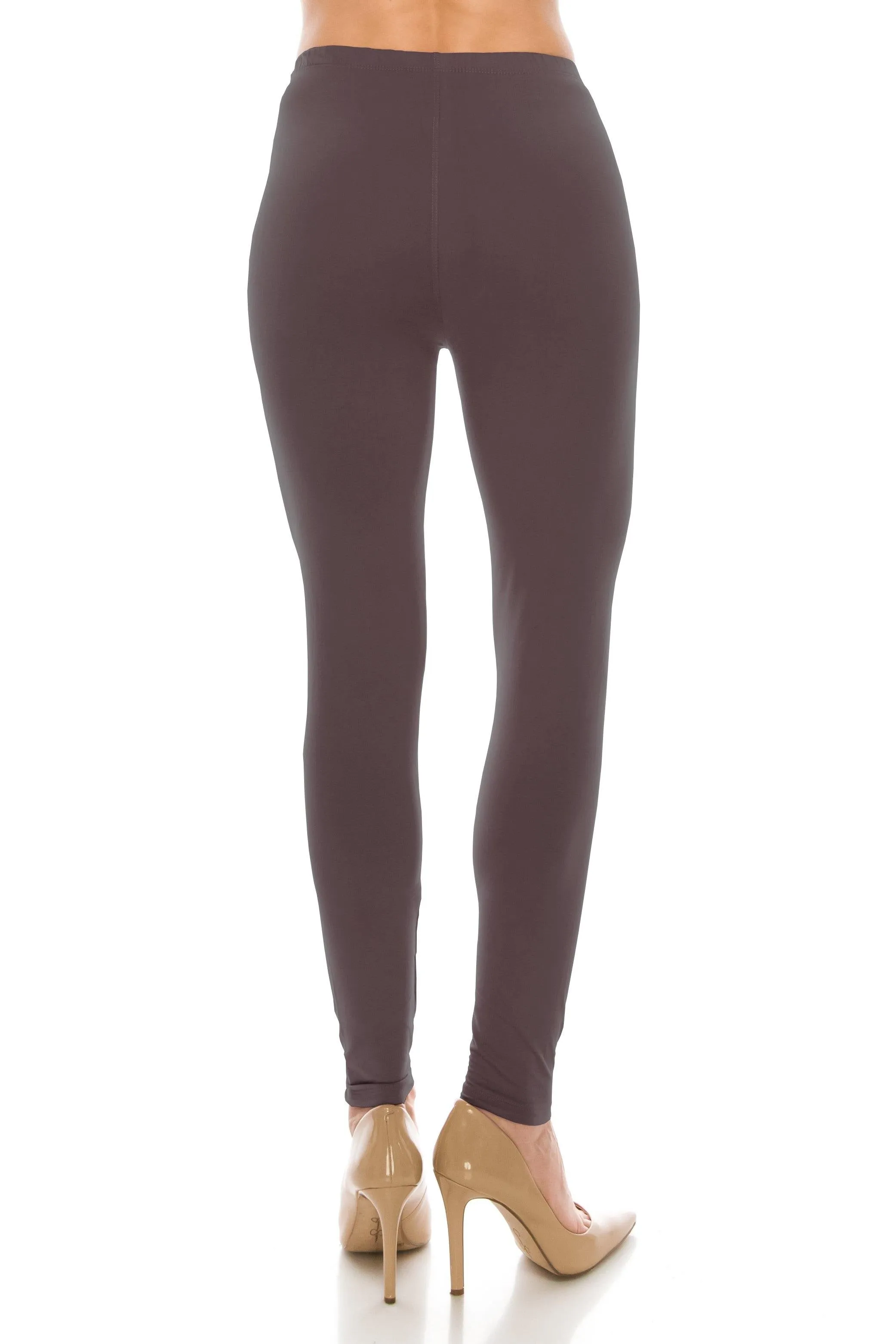 Solid Color Leggings - Soft Stretch Peach Skin Leggings