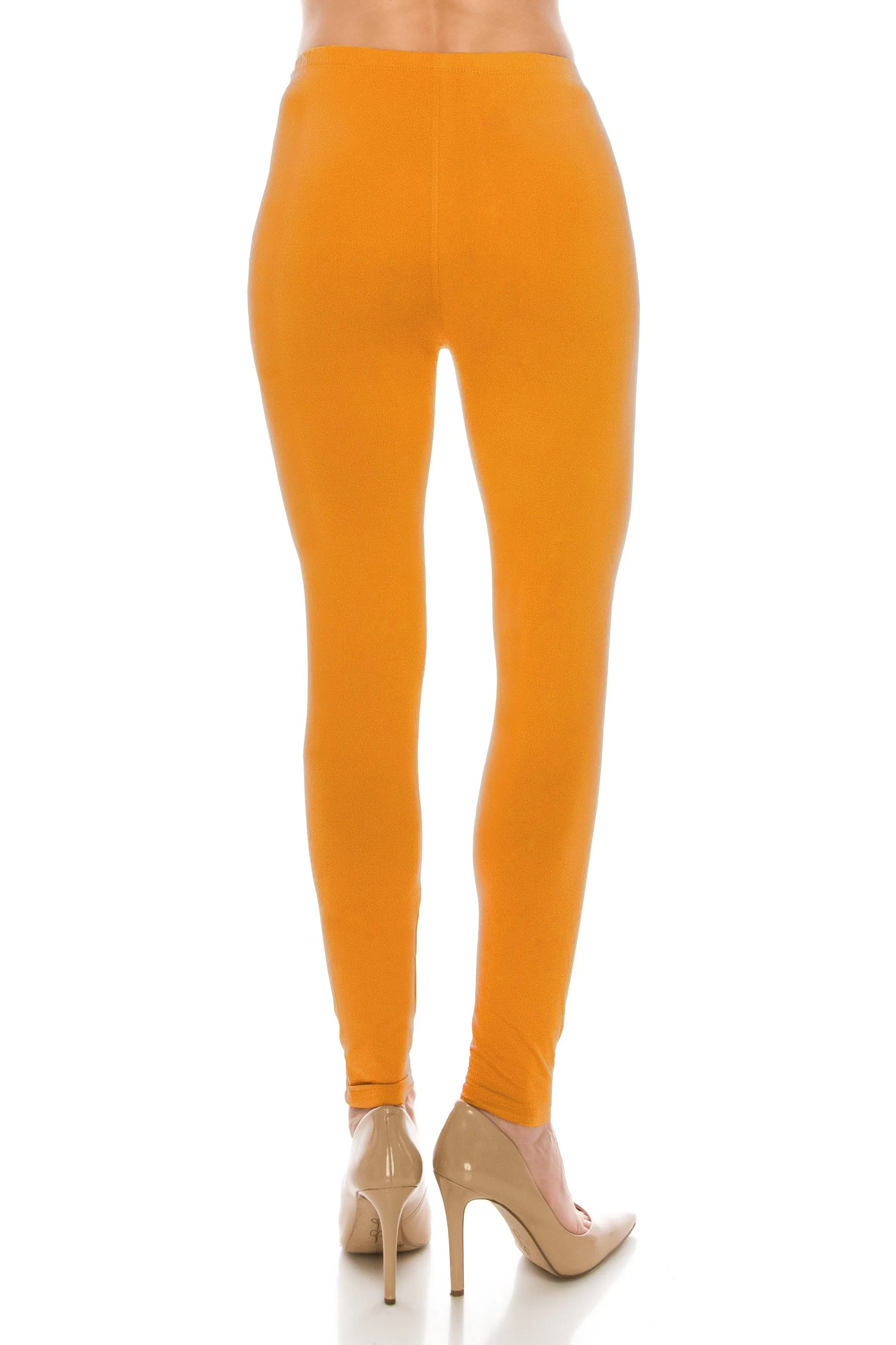 Solid Color Leggings - Soft Stretch Peach Skin Leggings