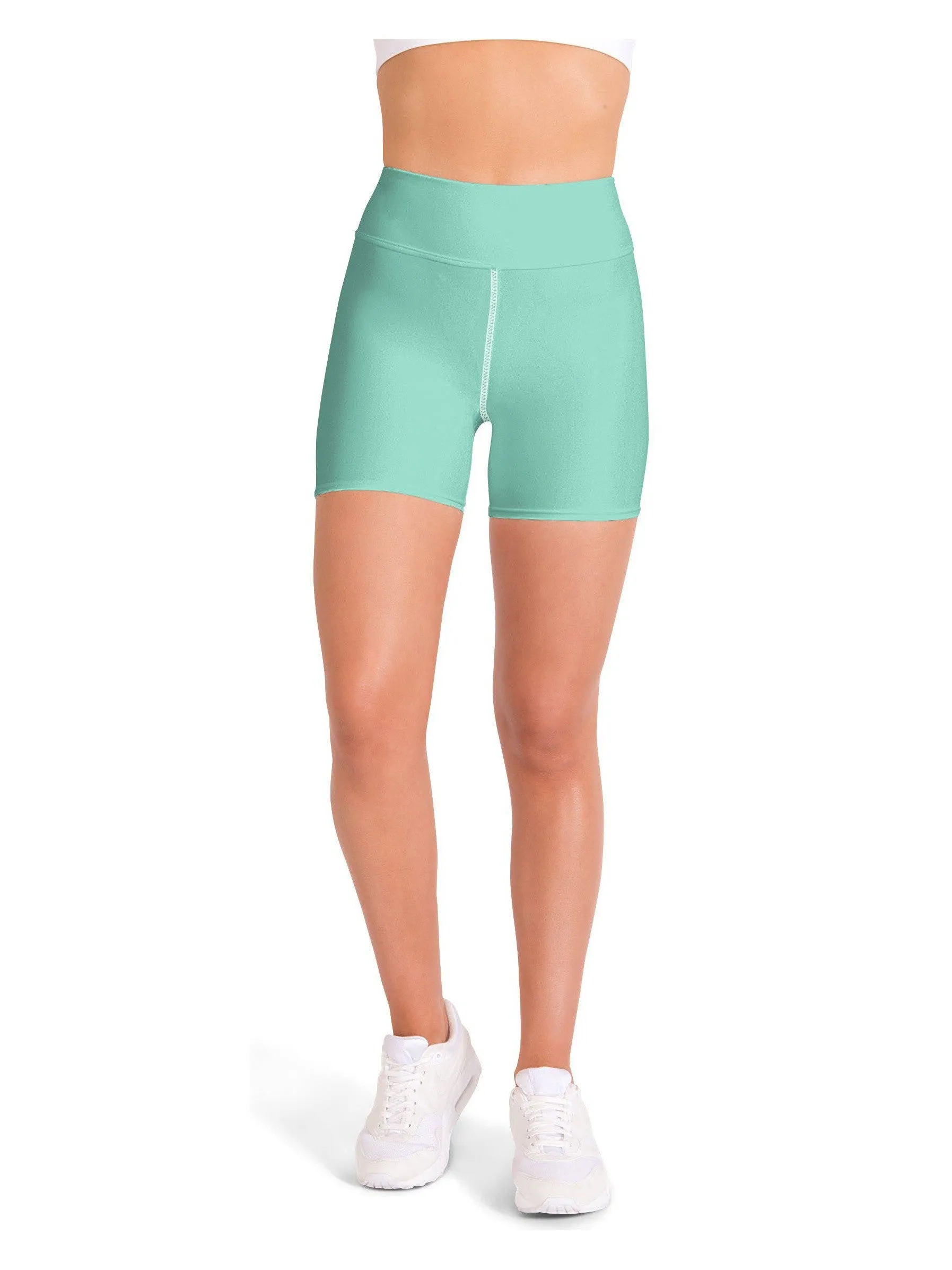 Solid Mint Green Yoga Shorts