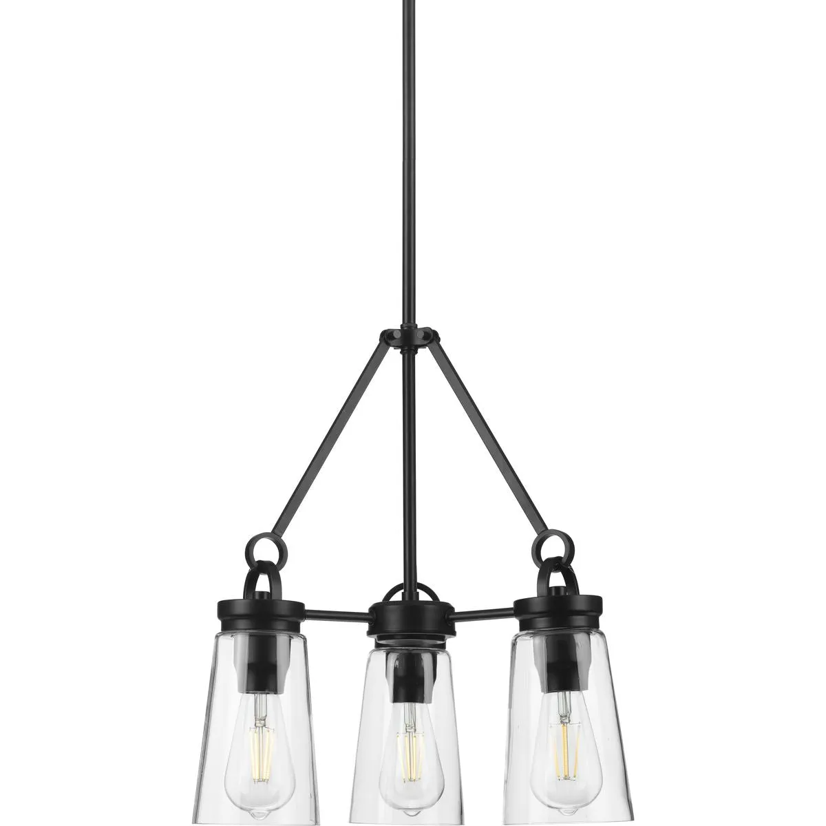 Stockbrace Collection Three-Light Clear Glass Chandelier Light
