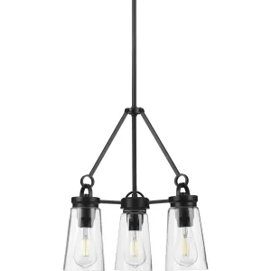 Stockbrace Collection Three-Light Clear Glass Chandelier Light