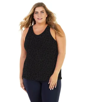 Stretch Naturals Long Support Tank Deep Leopard Print - FINAL SALE
