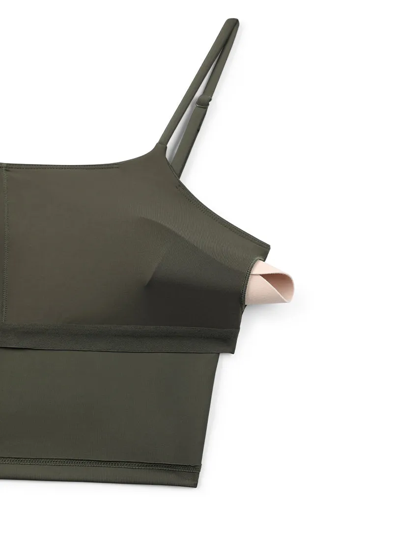 Sunshine Bikini Built-in padded Tops Longline Adjustable Straps