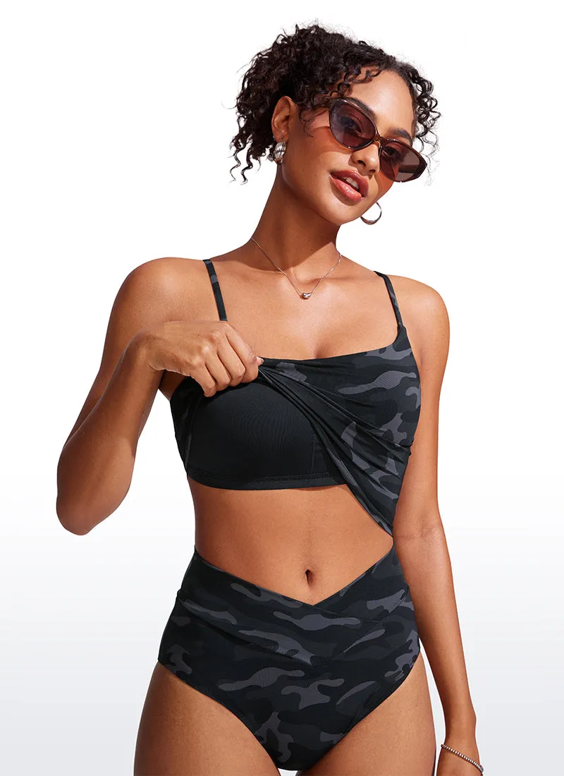 Sunshine Bikini Built-in padded Tops Longline Adjustable Straps