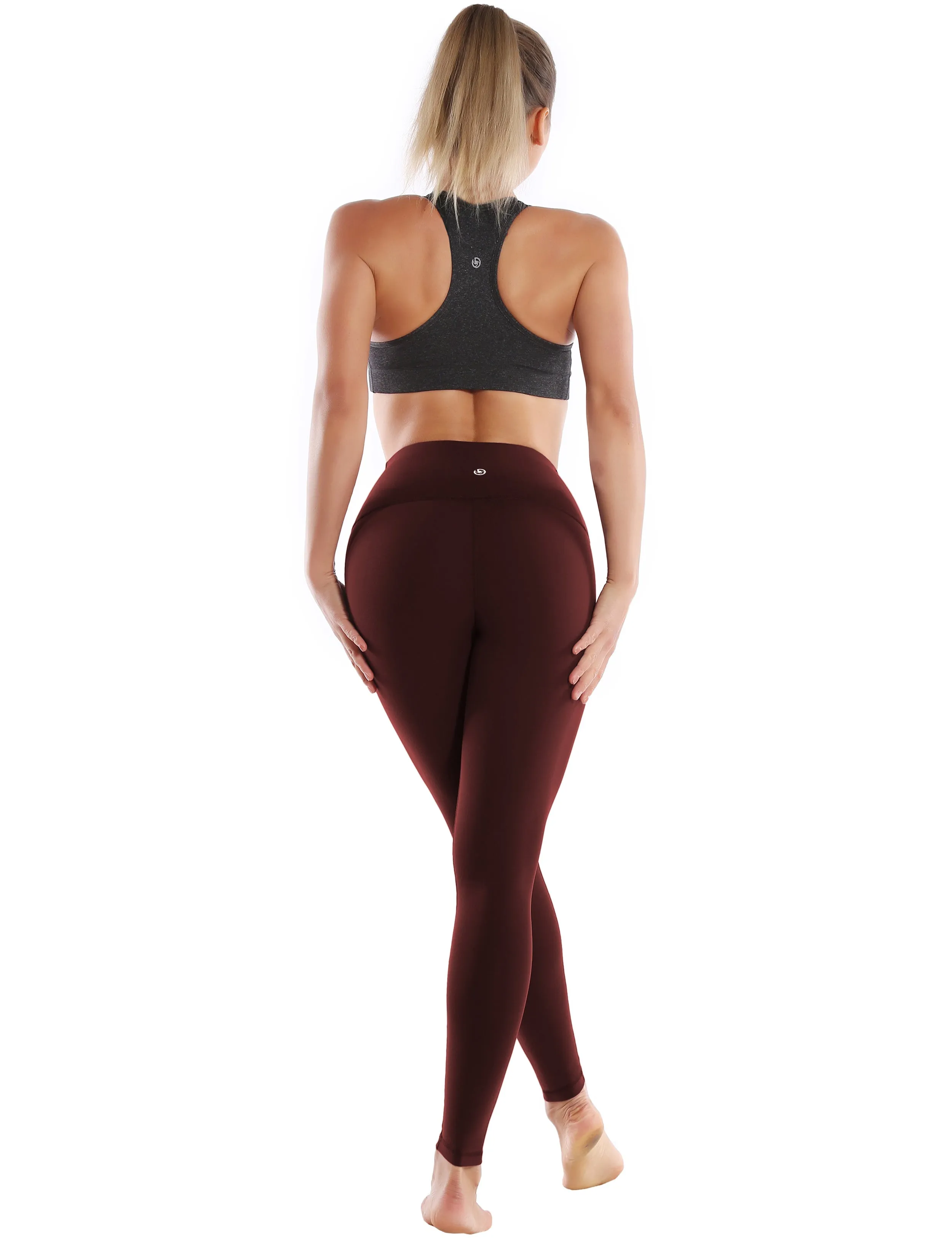 Super High Waist Yoga Pants mahoganymaroon_yoga