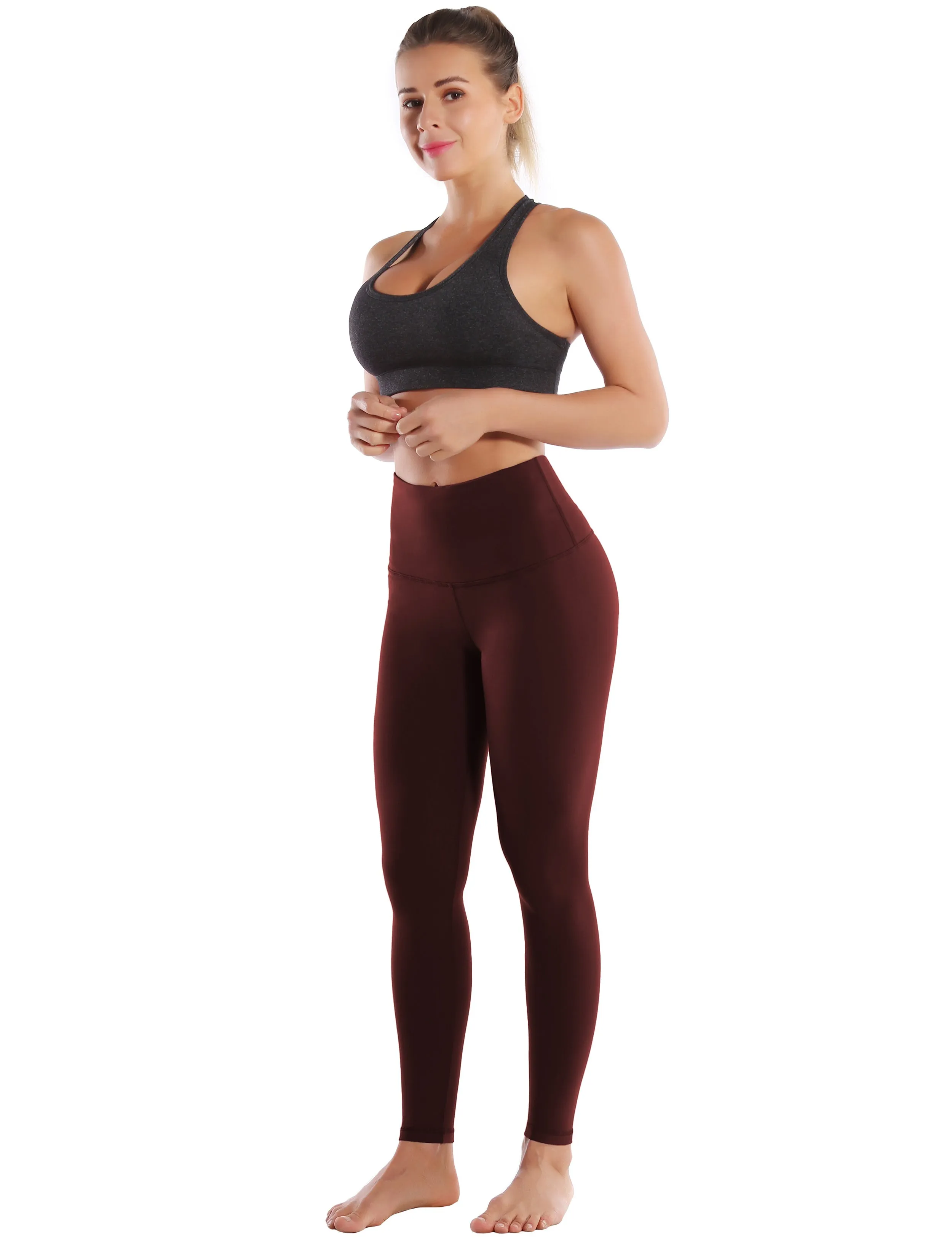 Super High Waist Yoga Pants mahoganymaroon_yoga