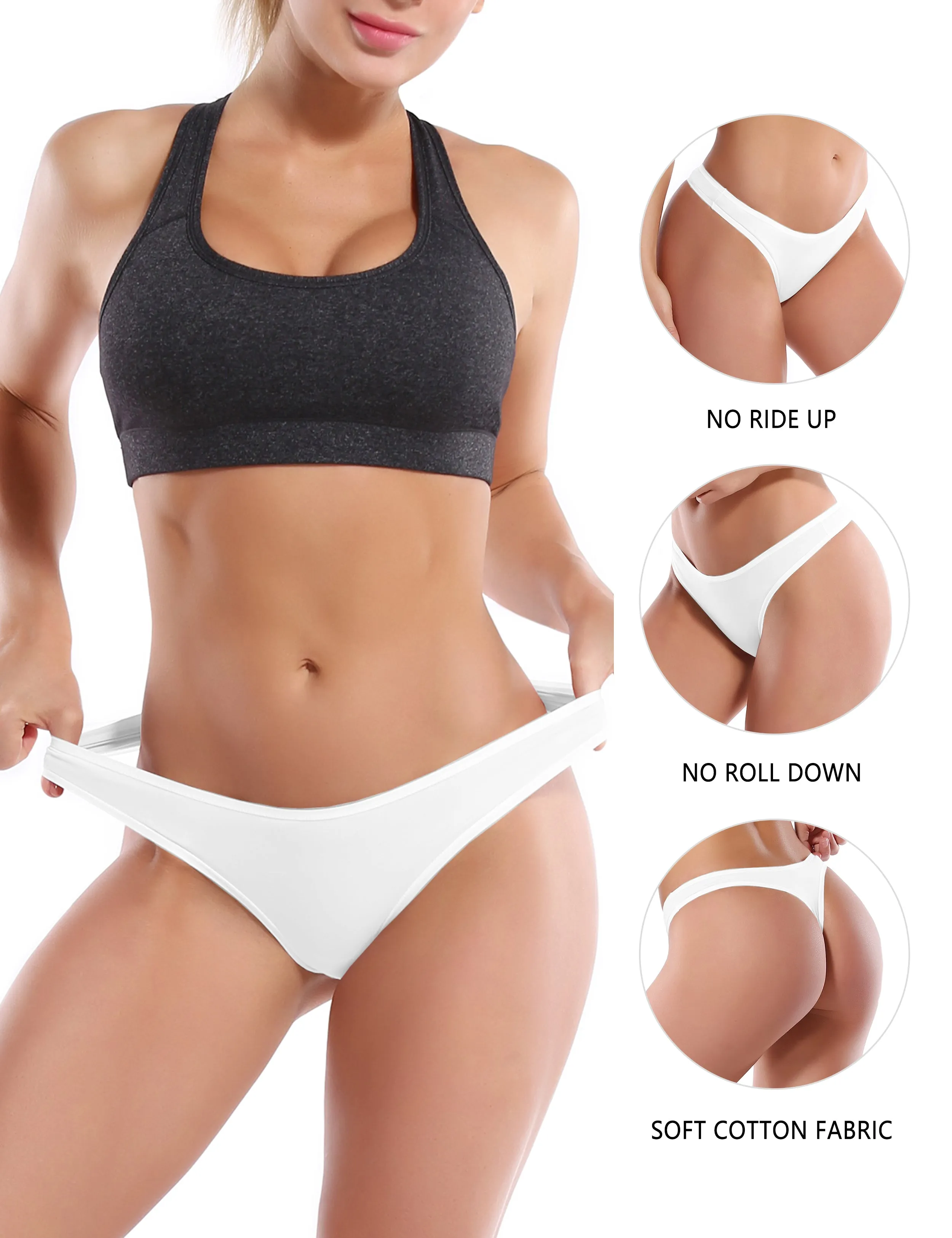 Super Soft Modal Sports Thongs underwear white_yoga