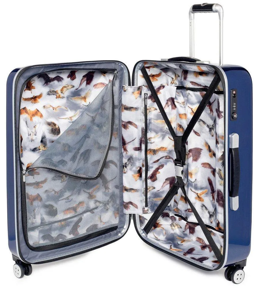 Ted Baker Hardsider Herringbone Checked-Medium 4-Wheel Medium Luggage