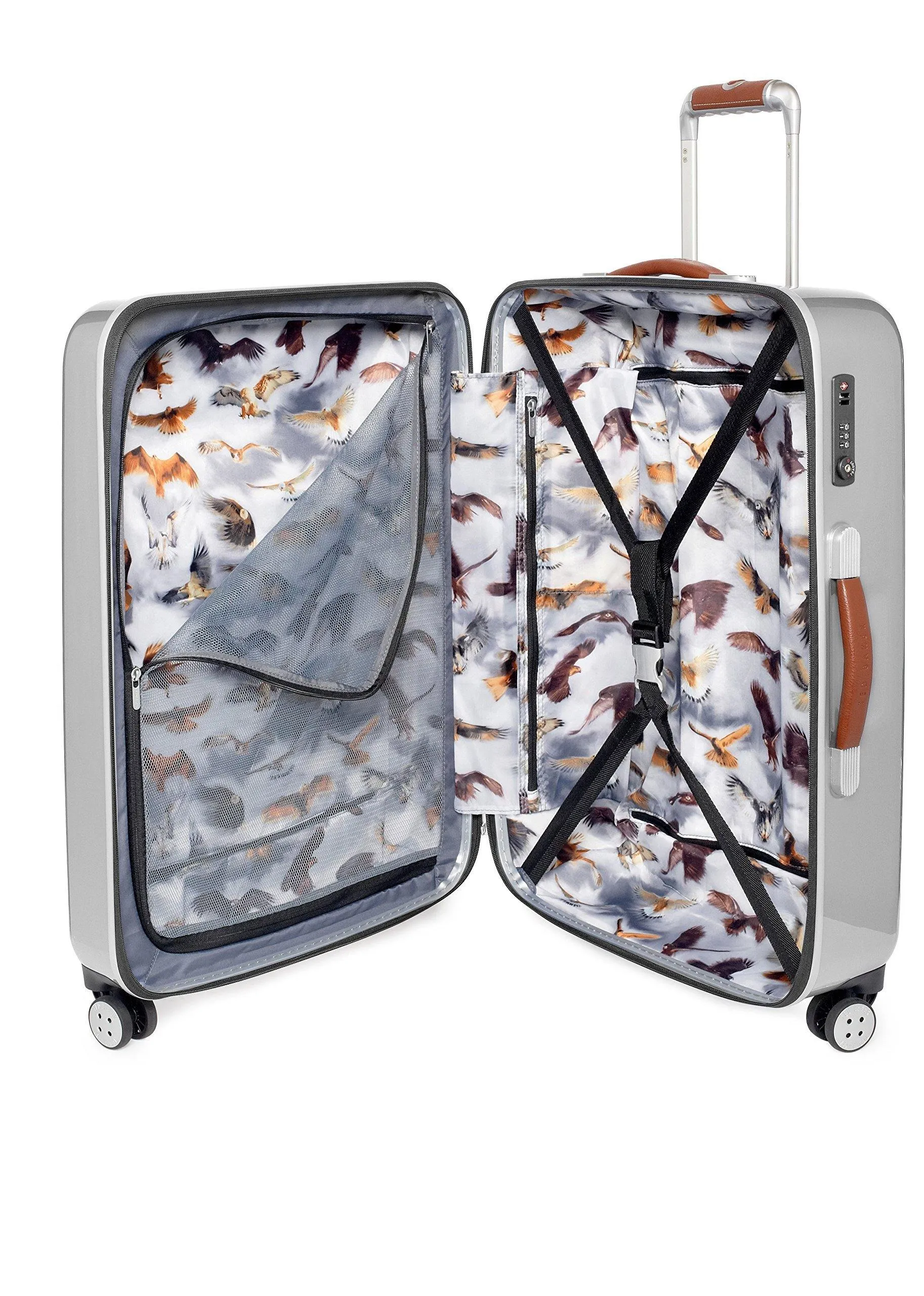 Ted Baker Hardsider Herringbone Checked-Medium 4-Wheel Medium Luggage