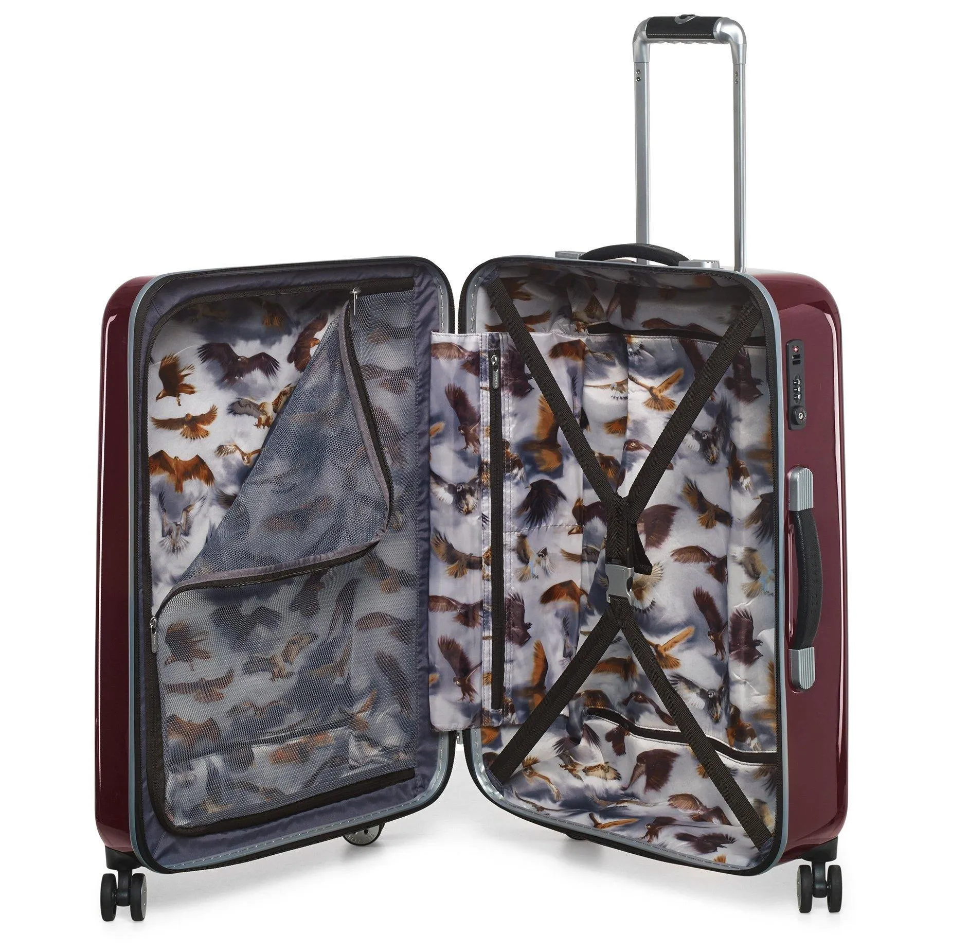 Ted Baker Hardsider Herringbone Collection Checked-Medium 4-Wheel Medium Luggage
