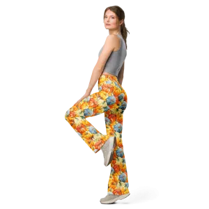 Watercolor Pumpkin Flare Leggings