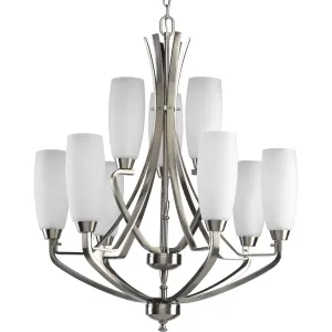 Wisten Collection Nine-Light Etched Glass Chandelier Light