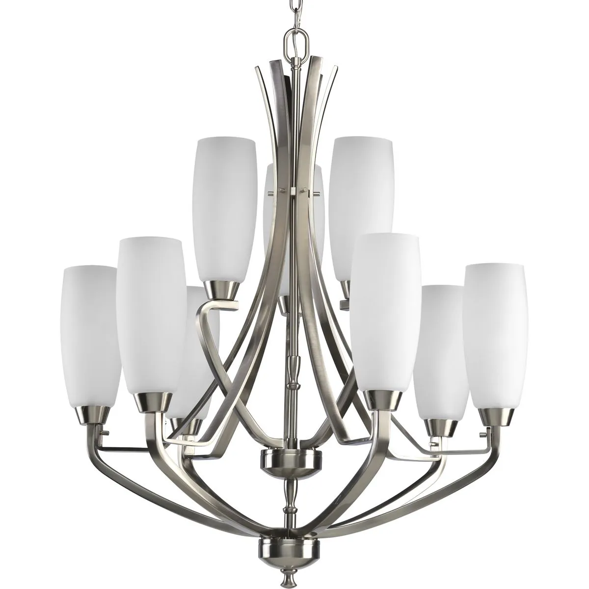 Wisten Collection Nine-Light Etched Glass Chandelier Light