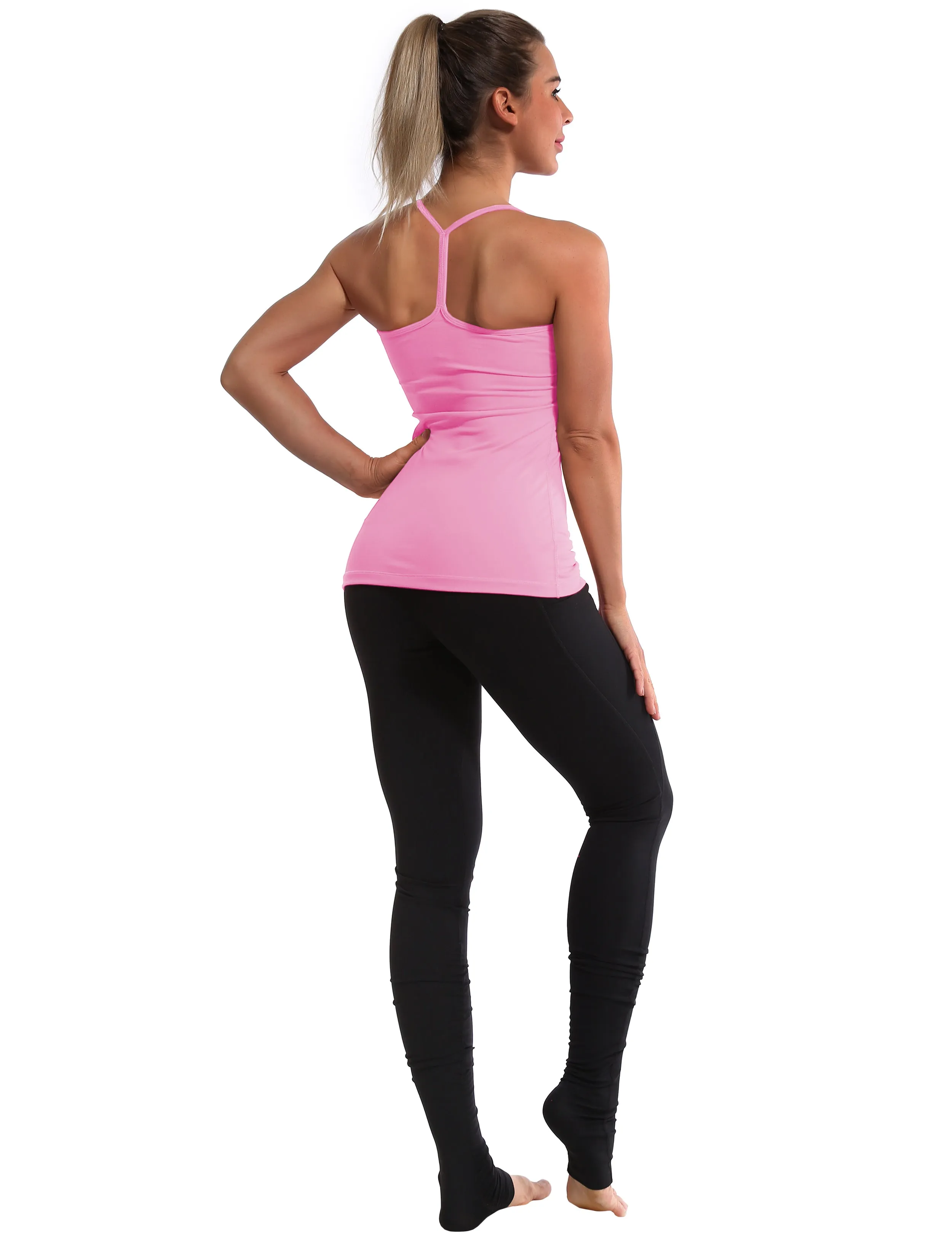 Y-back Spaghetti Strap Tank Tops lightpink_Jogging